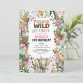 Jonge wilde dieren en drie-partijenmeisjes: 'Birth Kaart (Staand voorkant)