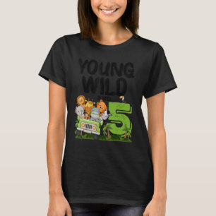 Jonge wilde dieren en vijftigste verjaardag Safari T-shirt