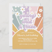 Jonge wilde drie Retro Zonneschijn Regenboog Madel Kaart (Voorkant)