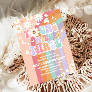 Jonge Wilde Drie Verjaardagsuitnodiging Kaart