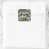 Jonge wilde eenden vierkante sticker (Tas)