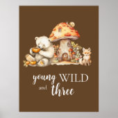Jonge Wilde en Drie Bosdieren Poster (Voorkant)