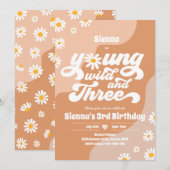 Jonge Wilde en Drie Dag Partij Boho Daisy Kaart (Voorkant / Achterkant)