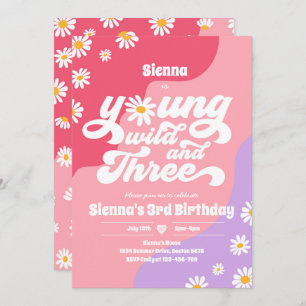 Jonge Wilde en Drie Dag Partij Boho Daisy Kaart