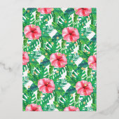 Jonge wilde en Drie Dinosaur-meisjes 3e verjaardag Folie Uitnodiging (Achterkant)