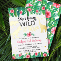 Jonge wilde en Drie Dinosaur-meisjes 3e verjaardag