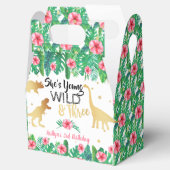 Jonge wilde en Drie Dinosaur-meisjes Derde verjaar Bedankdoosjes (Geopend)