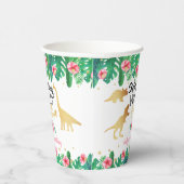 Jonge wilde en Drie Dinosaur-meisjes Derde verjaar Papieren Bekers (Rechts)