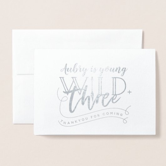 Jonge wilde en drie echte bladfoto bedankt folie kaarten (Voorkant met envelop)