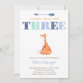 Jonge wilde en drie fox-Kaarten van de derde verja Kaart (Voorkant)