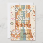 Jonge wilde en Drie Groovy-regenboogdag 3e verjaar Kaart (Voorkant)