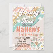 Jonge wilde en Drie Groovy-regenboogdag 3e verjaar Kaart (Voorkant)