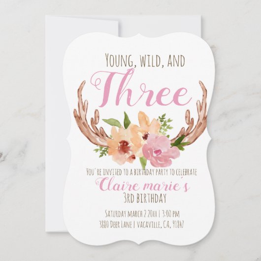 Jonge wilde en drie jaar oud kaart (Voorkant)