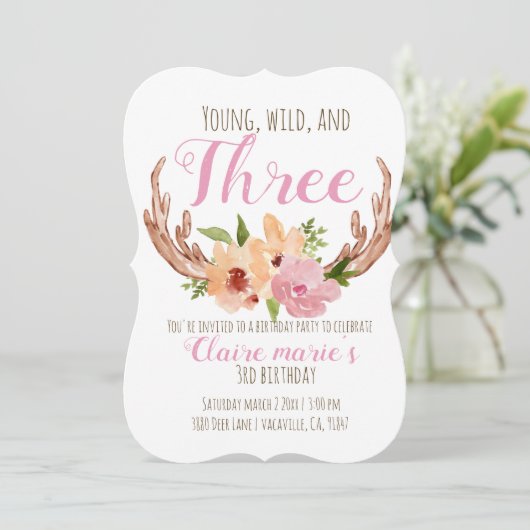 Jonge wilde en drie jaar oud kaart (Staand voorkant)