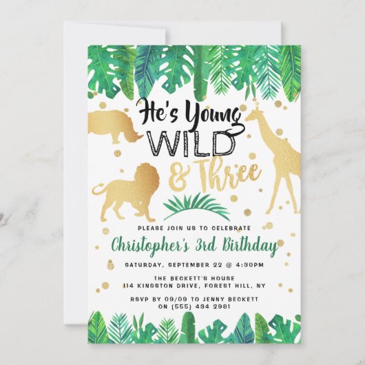 Jonge wilde en Drie jongens Derde verjaardag Uitno Kaart (Voorkant)