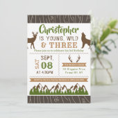 Jonge wilde en Drie jongens Derde verjaardag Uitno Kaart (Staand voorkant)