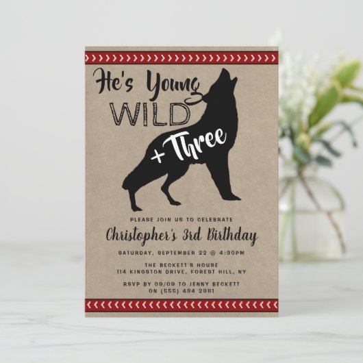 Jonge wilde en Drie jongens Derde verjaardag Uitno Kaart (Staand voorkant)
