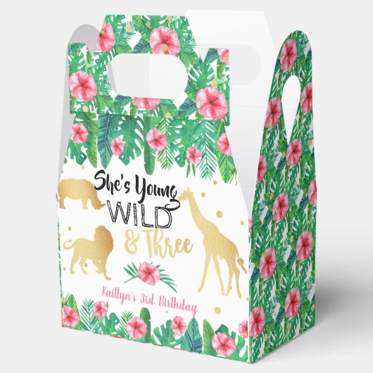 Jonge wilde en Drie meisjes Derde verjaardag Bedankdoosjes (Geopend)