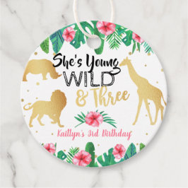 Jonge wilde en Drie meisjes Derde verjaardag Bedankjes Labels