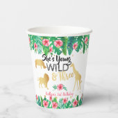 Jonge wilde en Drie meisjes Derde verjaardag Papieren Bekers (Achterkant)