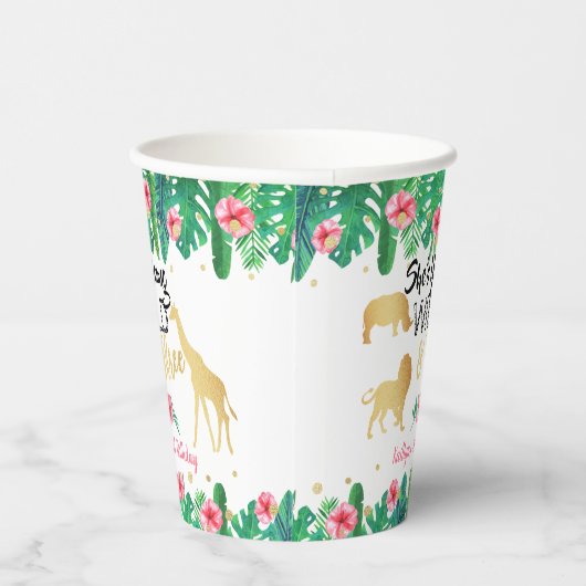 Jonge wilde en Drie meisjes Derde verjaardag Papieren Bekers (Rechts)