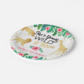 Jonge wilde en Drie meisjes Derde verjaardag Papieren Bordje (Gekanteld)