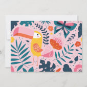 Jonge, wilde en drie meisjes verjaardagsuitnodigin kaart (Achterkant)