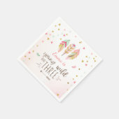 Jonge wilde en drie papieren "Napkin Pink Gold Gir Servetten (Hoek)