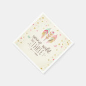 Jonge wilde en drie papieren "Napkin Pink Gold Gir Servetten (Hoek)