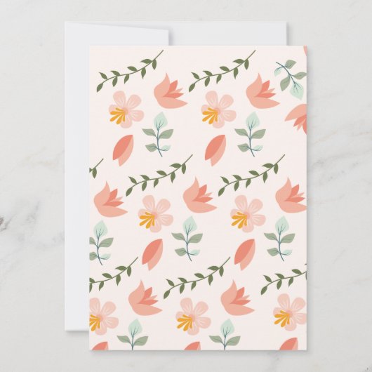 Jonge wilde en drie perzik bloemen 3e verjaardag kaart (Achterkant)