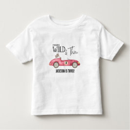 Jonge wilde en DRIE rode raceauto 3e verjaardag Kinder Shirts