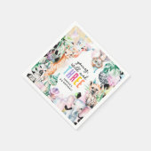 Jonge wilde en drie Safari-dieren 3e verjaardag Servet (Hoek)