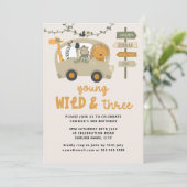 Jonge, wilde en Drie Safari-dieren Derde verjaarda Kaart (Staand voorkant)