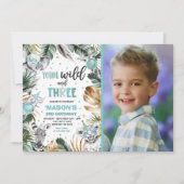 Jonge wilde en drie Safari Oerwouden Partij Kaart (Voorkant)