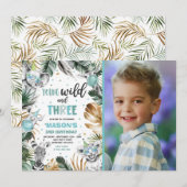 Jonge wilde en drie Safari Oerwouden Partij Kaart (Voorkant / Achterkant)