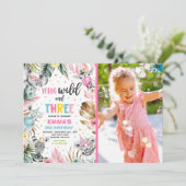 Jonge wilde en drie Safari Oerwouden Partij Kaart (Staand voorkant)