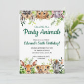 Jonge wilde en drie Schattigee safaridieren Kaart (Staand voorkant)