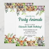 Jonge wilde en drie Schattigee safaridieren Kaart (Voorkant / Achterkant)