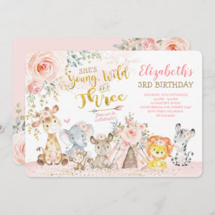 Jonge wilde en Drie Tribale Oerwoud-meisjes 3e ver Kaart