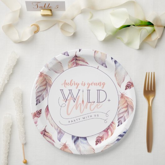 Jonge, wilde en drie verjaardagsfeestjes papieren bordje (Huwelijk)