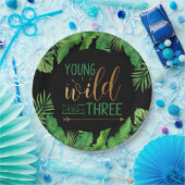 Jonge, wilde en drie verjaardagsfeestjes papieren bordje (Feest)