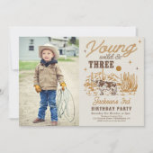 Jonge, wilde en drie Westerne verjaardagsfoto Kaart