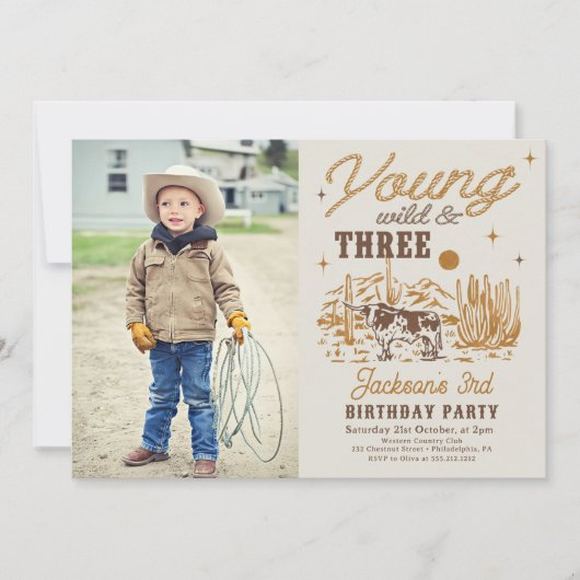 Jonge, wilde en drie Westerne verjaardagsfoto Kaart (Voorkant)