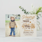 Jonge, wilde en drie Westerne verjaardagsfoto Kaart