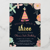 Jonge, Wilde en Driedaagse Partij Folie Uitnodiging (Voorkant)