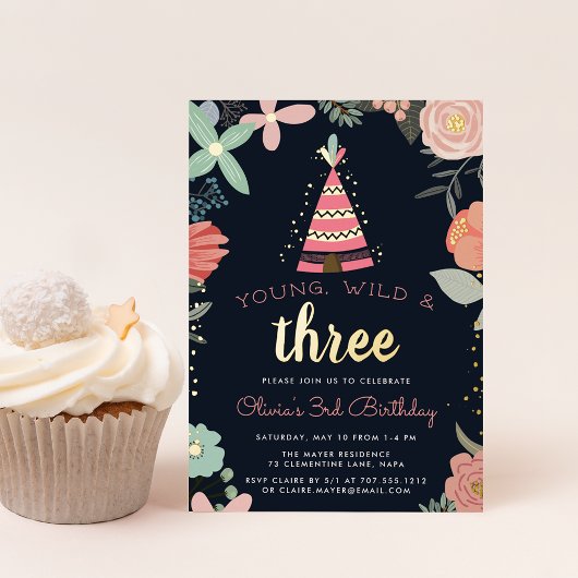 Jonge, Wilde en Driedaagse Partij Folie Uitnodiging