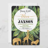 Jonge wilde en drieën verjaardagsdagsgoud kaart (Voorkant)