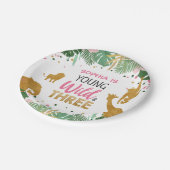 Jonge wilde en driejarige roze Safari-dieren Papieren Bordje (Gekanteld)