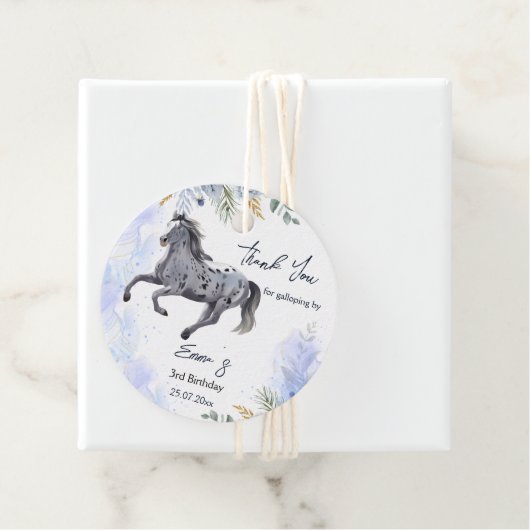 Jonge wilde en gratis galoping Appaloosa verjaarda Bedankjes Labels (In situ)