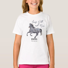 Jonge wilde en gratis galoping Appaloosa verjaarda T-shirt